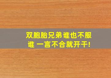 双胞胎兄弟谁也不服谁 一言不合就开干!